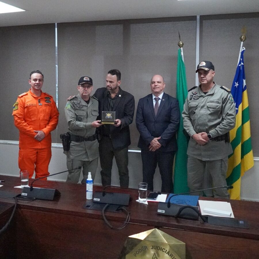 CBMGO participa de assinatura do termo de cooperação promovida pelo TJGO e SSP